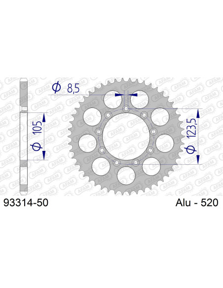 Kit chaîne alu TM 250 END 1995-2000   