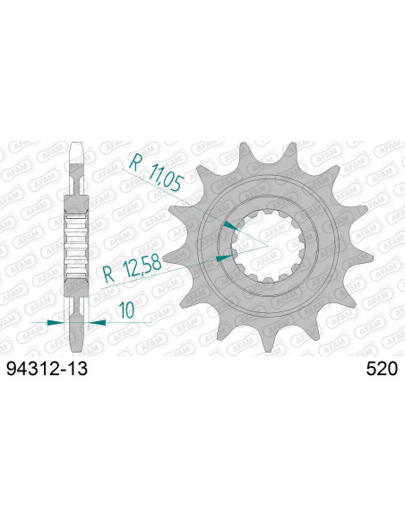 Kit chaîne alu TM 450 MX 2005-2009   