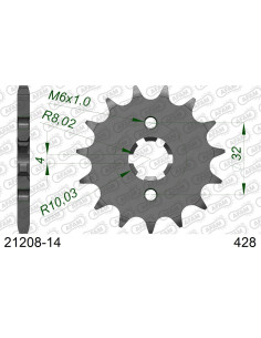 Kit chaîne alu HM CRM 125 F RR 4T 2011-2016    2