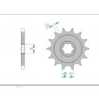 Kit chaine DID  ACIER KAWASAKI D-TRACKER 125 2010 à 2014