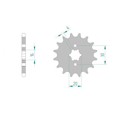 Kit chaine DID  ACIER KAWASAKI KDX 125   B1-B10 1990 à 1999