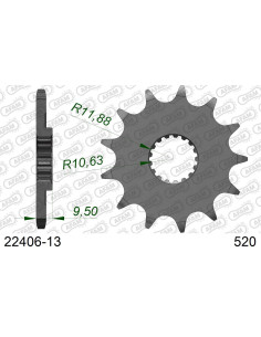 Kit chaîne alu AB SUZUKI RM-Z 450 2008-2014    2