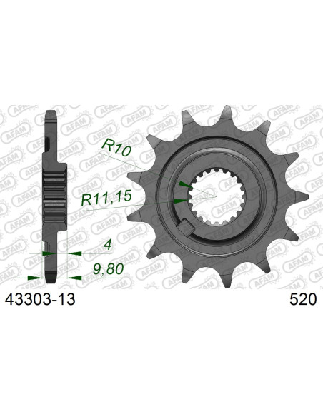 Kit chaîne alu AB SHERCO SEF 250 I 2014-2020   