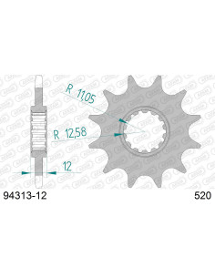 Kit chaîne alu AB GAS-GAS MC 250 2003-2005    2