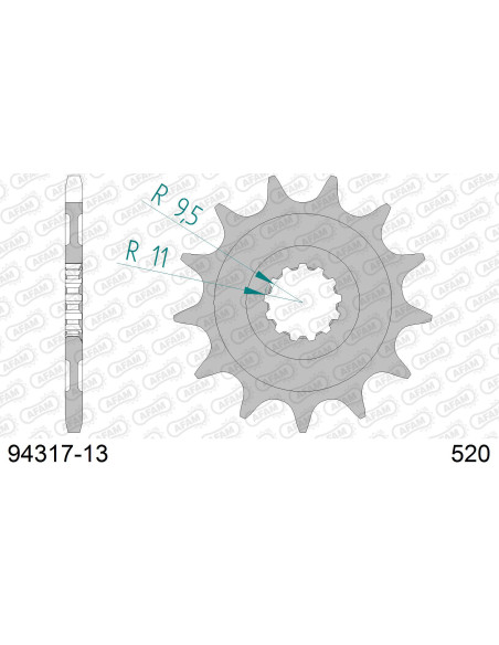 Kit chaîne alu AB TM 250 MX FI 2012-2013   