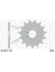 Kit chaîne alu AB HM CRE 125 RR 2T 2011-2016    2