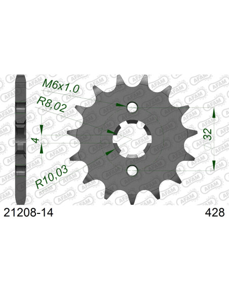 Kit chaîne alu AB HM CRE F 125 RR 4T 2010   