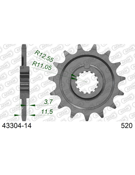 Kit chaîne acier SLK SHERCO SE-SE R 300 2014-2020   