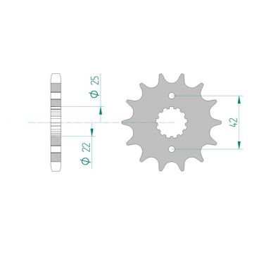 Kit chaine DID  ACIER KAWASAKI Z 400F  (ZR400)   C2/F2 1983 à 1985