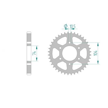 Kit chaine DID  ACIER KAWASAKI KH 500   H1    0 à    0