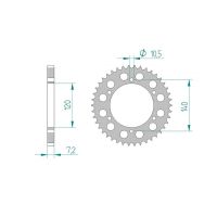 AFAM COURONNE ALU au pas de 525 ZX6R