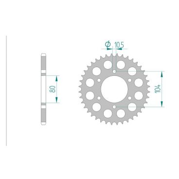 AFAM COURONNE ALU au pas de 520 ZX6R