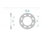 Kit chaine DID  ACIER KAWASAKI KLR 650   C1-C8 1995 à 2002