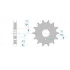 Kit chaine DID  ACIER KAWASAKI Z 650   F2-4 1981 à 1983