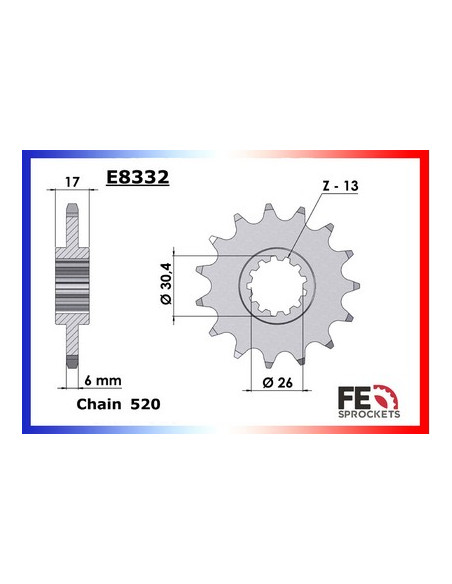 CBR.1000 '06/07 16X42 RK520MXU  Racing (transformation en 520) CBR.1000 '06/07 16X42 RK520MXU  Racing (transformation en 520)
