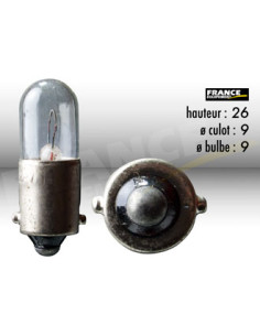 AMPOULE TEMOIN AVEC CULOT BA9S 6V4W