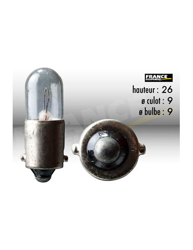 AMPOULE TEMOIN AVEC CULOT BA9S 6V4W