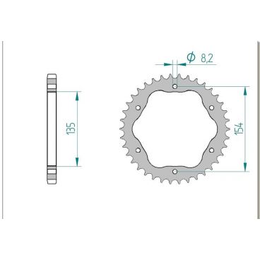 AFAM COURONNE ALU au pas de 525 POUR PCD3 ET PCD4