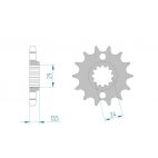 Kit chaine DID  ACIER KAWASAKI GPZ 1100   B1 1981 à 1981