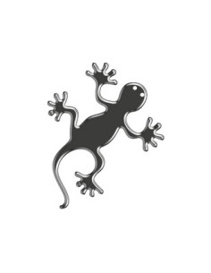 Label en 3D de forme LEZARD Noir réflechissant. 1 Pièce.