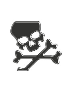 Label en 3D de forme TETE DE MORT Noir. 1 Pièce.