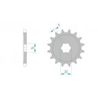 Kit chaine DID  ALU KAWASAKI KX 80  428  SW   W1-2 SMALL WHEELS 1998 à 1999