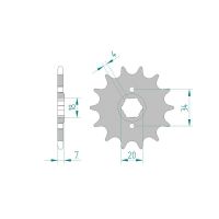 Pignon AFAM pour moto au pas de 520