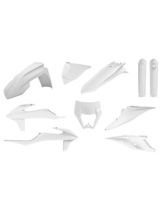 Kit plastique POLISPORT blanc - KTM EXC/EXC-F