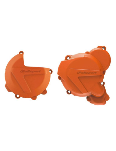 Protections de carters d'embrayage et d'allumage POLISPORT orange