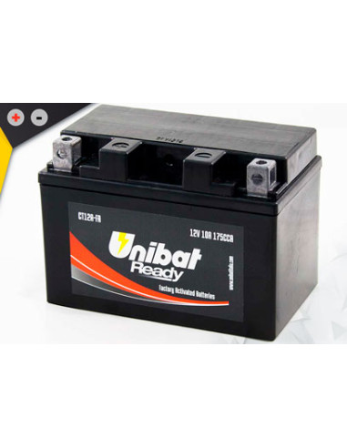 Batterie Unibat CT12A-FA - Pré-remplie - Scellés en Usine