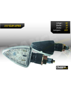 Paire de clignotants, tige courte, ampoule LED.