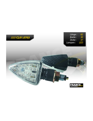 Paire de clignotants, tige courte, ampoule LED.