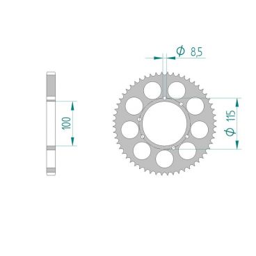 AFAM COURONNE ALU au pas de 428 HVA CHE125SM