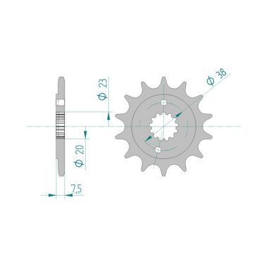 Kit chaine DID  ACIER KAWASAKI KFX 400 2002 à 2006