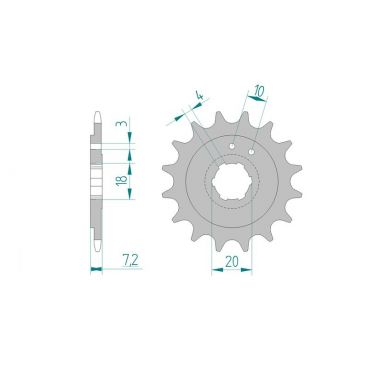 Pignon AFAM pour moto au pas de 415