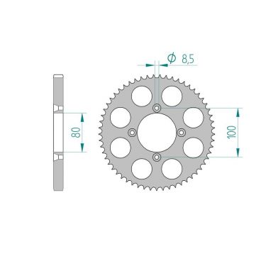 AFAM COURONNE ALU au pas de 428 SCORPA125TY