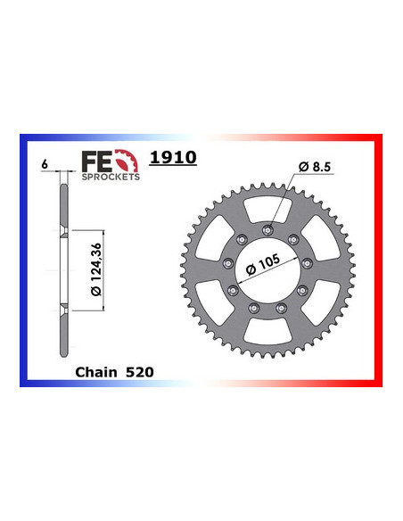TM.250 MX FI ES (2T) '21/22 13X51 RK520MXZ *
