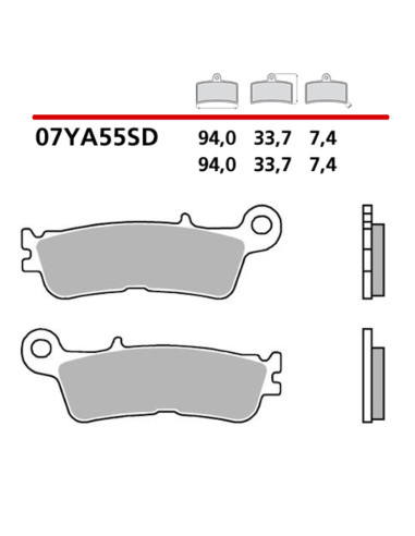 Plaquettes de frein BREMBO métal fritté - 07YA55SD