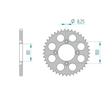 AFAM COURONNE ALU au pas de 520 SCORPA250TY