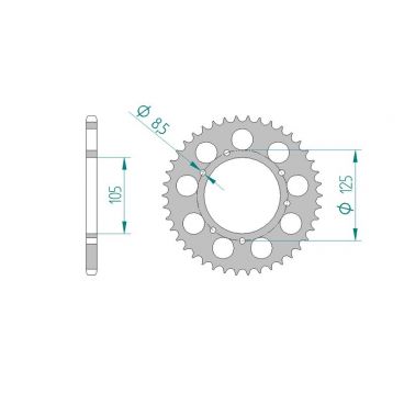 AFAM COURONNE ALU au pas de 520 GG 250 PAM