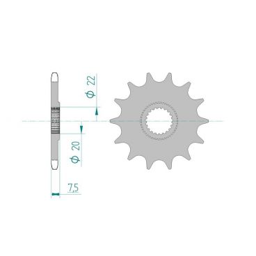 Pignon AFAM pour moto au pas de 520