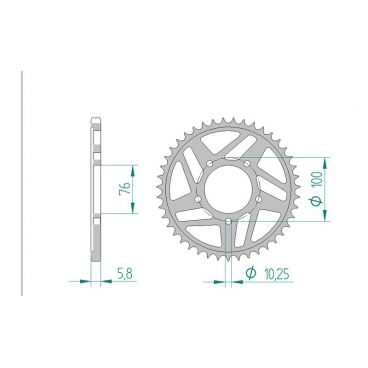 AFAM COURONNE ALU au pas de 520 R1 SP 06