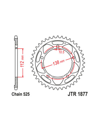 Couronne JT SPROCKET acier standard 1877 - 525