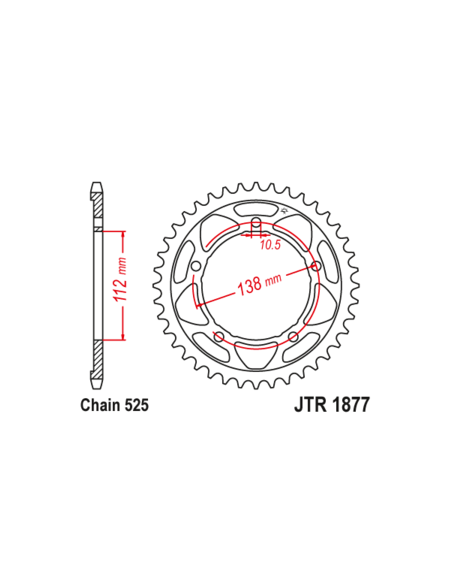 Couronne JT SPROCKET acier standard 1877 - 525