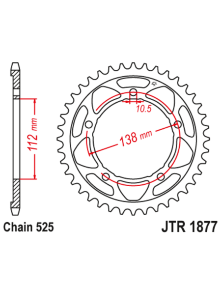Couronne JT SPROCKET acier standard 1877 - 525