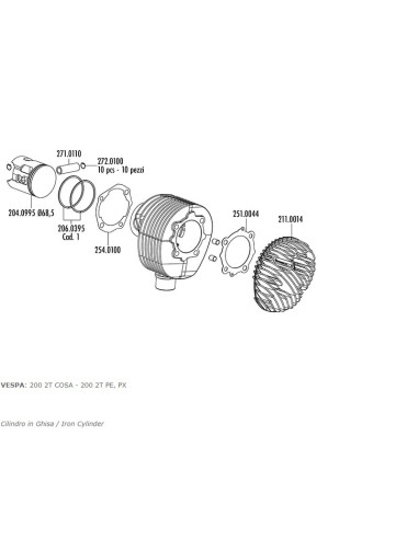 Kit cylindre POLINI - Ø68,5mm