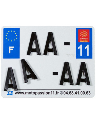 Plaques d'immatriculation aluminium PPI pré-percées - SIV 210x130  département 36 - 10 pièces