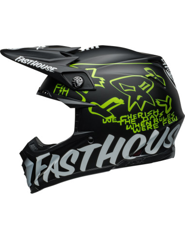 Casque BELL Moto-9S Flex - Fasthouse MC Core Matte Black/Yellow