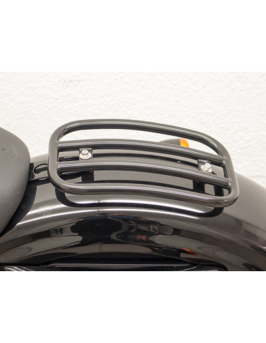 Porte-bagages solo Ø 16 courbé noir brillant pour Harley Davidson Sportster Evo (Custom Roadster/bas Nightster/Iron) 2004- 