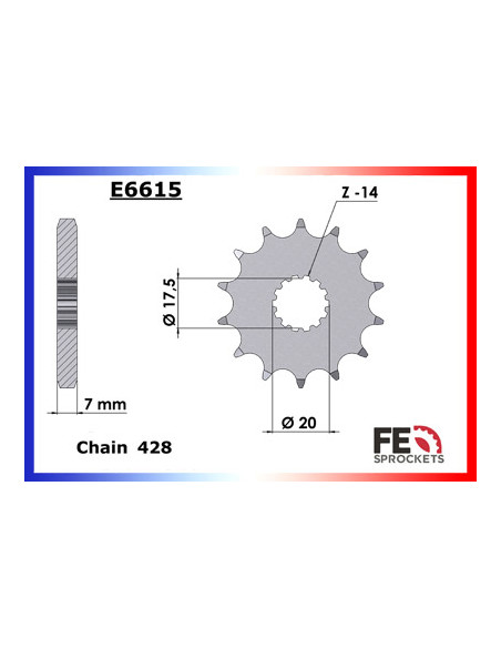 TZR.125 '93/95 16X46 RK428MXZ µ  (4FL,4JB,4HW,4HX)